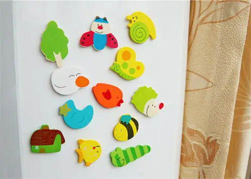 12 шт. набор детские деревянные Мультяшные магнит на холодильник с животным Развивающие детские игрушки магниты на холодильник идеи подарка CA