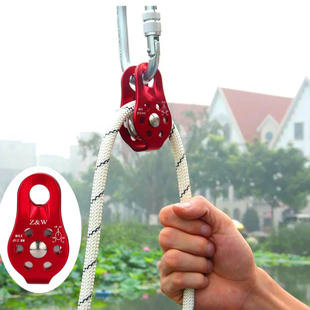 

Mountaineering Rock Climbing Pulley Fix Sideplate Single Sheave Pulley Outdoor Rope Survival High Altitud Traverse Hauling Gear