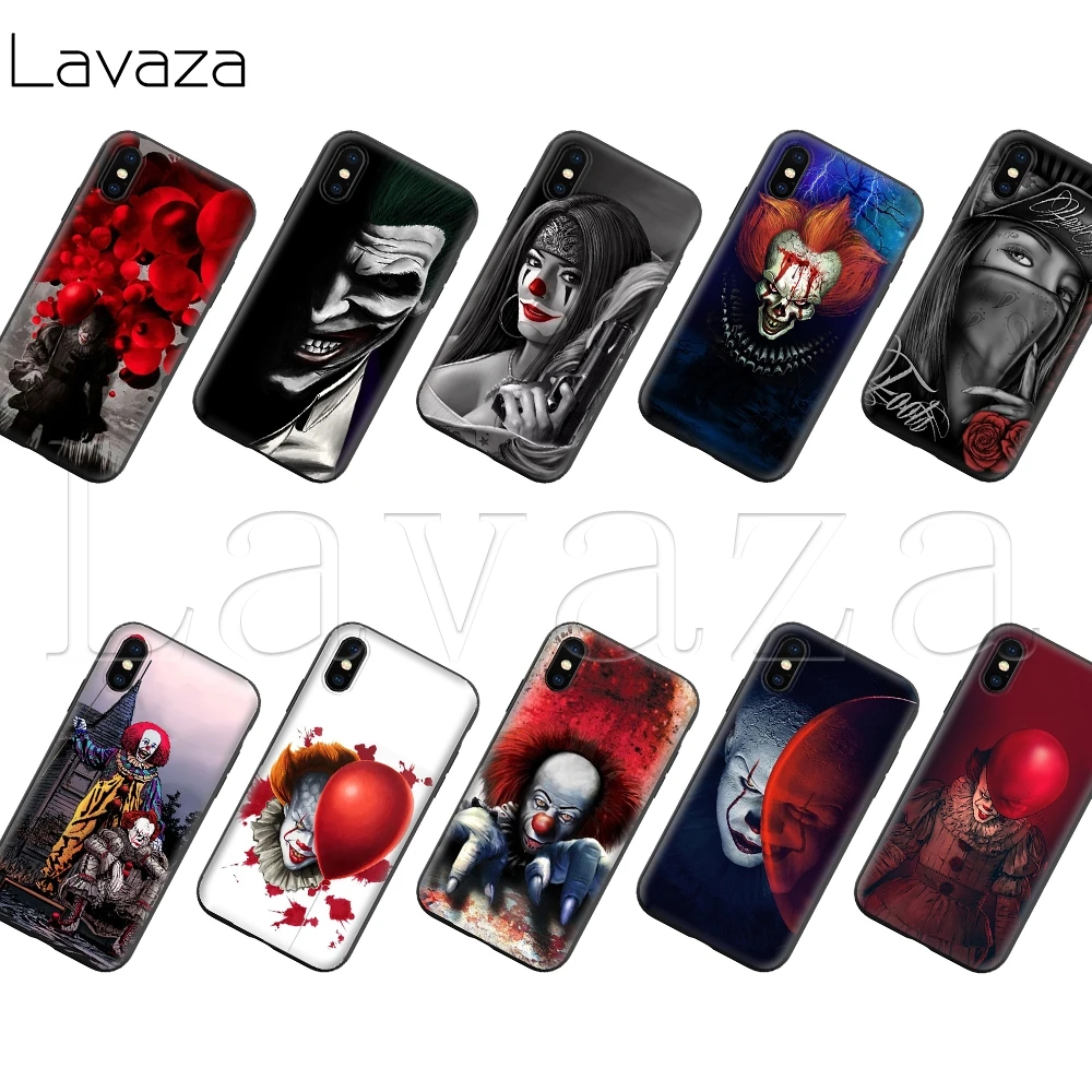 

Lavaza Clown Horror Pennywise Scary Silicone Soft Case for iPhone 11 Pro XS Max XR X 8 7 6 6S Plus 5 5S SE