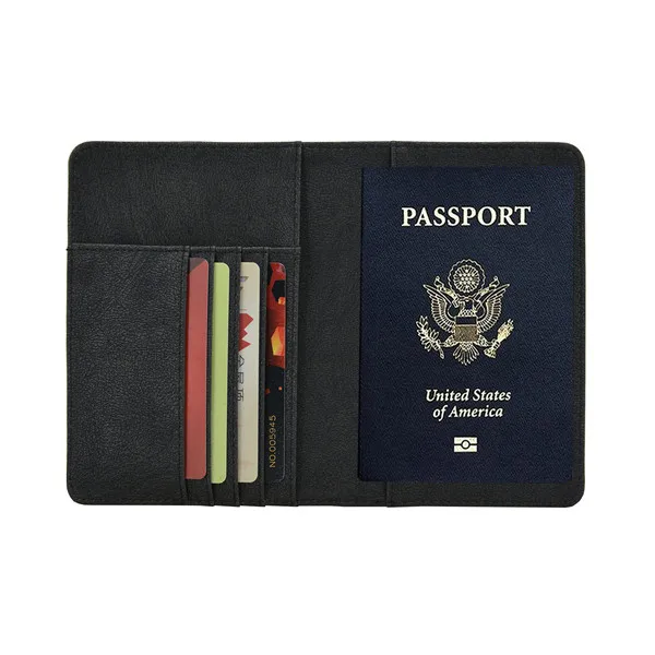 Посылка для паспорта, для путешествий, многофункциональная, три сложения, держатель для паспорта, сумка, анти-деминерализованная кожа, поверхность ПУ, Обложка для паспорта - Цвет: black usa