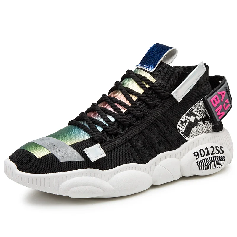 Men Running Shoes Summer Fashion Casual Sports Shoes Breathable Mesh Outdoor Sneaker Men Increase Black Upper Lace Up Male Shoes