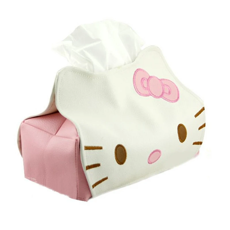 

1PC Hello Kitty Cute Home Car Tissue Case Box Container Length 23CM Towel Napkin Papers Holder Box Case Pouch 0