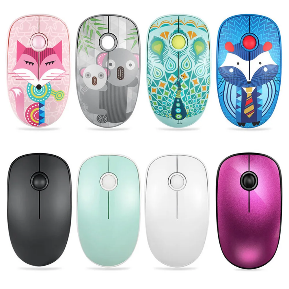 

Cute Cartoon Wireless Mute Mouse 1000DPI Ergonomic Optical Mice Computer Mouse Universal Computer Mouse for Laptop PC