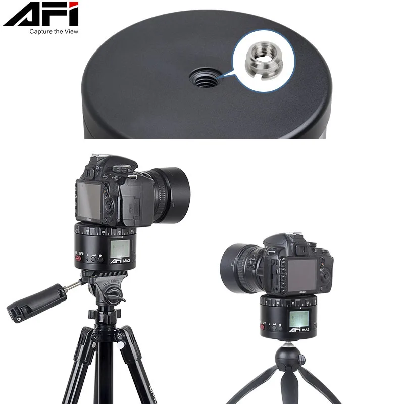  AFI Ma2 Aluminum LED Electronic Panorama Head Time Lapse Panoramic Tripod For Camera/Phone Stabiliz - 32905154696
