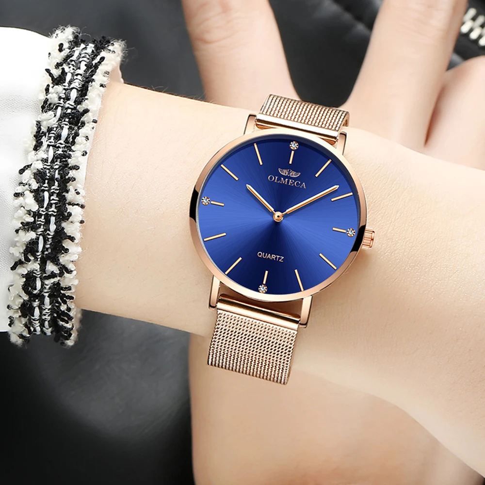 OLMECA Лидирующий бренд роскошные часы модные Relogio Feminino Наручные часы водонепроницаемые женские часы дропшиппинг платье часы