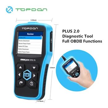 

TOPDON PLUS 2.0 OBD2 Scanner Vehicle Code Reader Automotive Check Engine Light Scan Tool OBDII Full Functions Diagnostic tools
