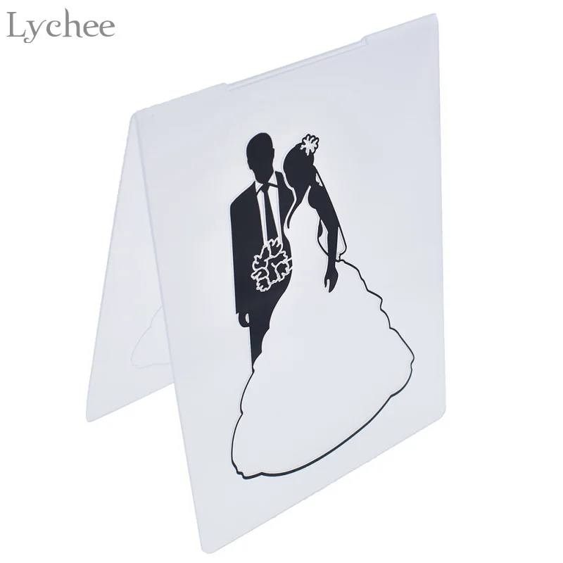 Lychee Свадебные пары пластиковый с тиснением папка для самодельный альбом Скрапбукинг карта инструмент пластиковый шаблон