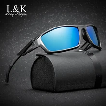 Длинные мужские поляризованные солнцезащитные очки, Новое поступление, очки для вождения автомобиля, солнцезащитные очки с зеркальным покрытием, черная оправа, мужские очки KP1008