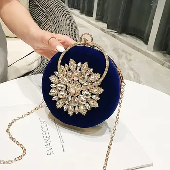 

Diamond Fashion Women Bag Metal Small Day Clutch Purse Handbag Chain Shoulder Lady Girls Evening Bags Phone Key Pocket Bags Tote