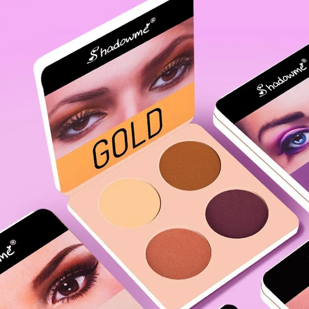 

4 Color Wine Red Eyeshadow Palette Pressed Shimmer Matte Eye Shadow MakeUp Long-Lasting Eye Palette Hua For Beauty Cosmetic