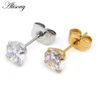 2-8mm Small Gold Silver Color Earrings Stone CZ Crystal Ear Studs Surgical Steel Cubic Zirconia Helix Earring Women Accessories ► Photo 2/6