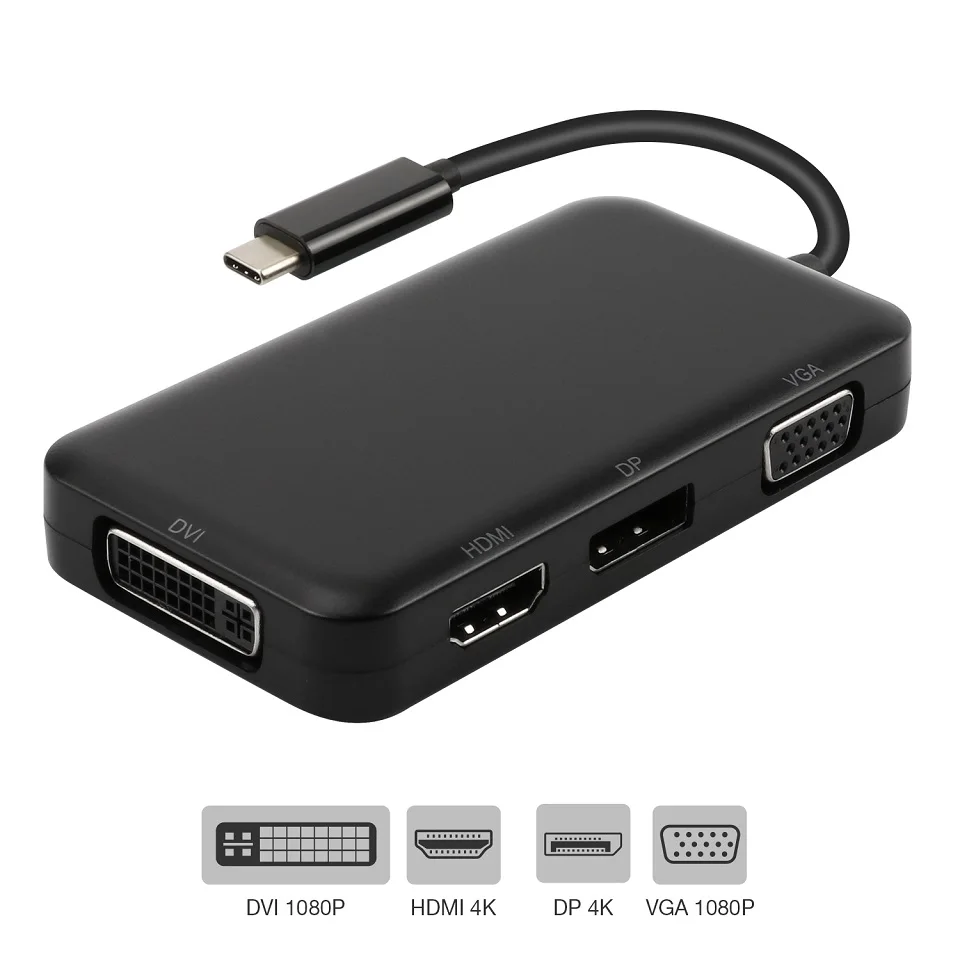 YUNCLOUD USB разветвитель Тип C 3,1 концентратор к DisplayPort VGA, HDMI, DVI адаптер для Macbook samsung S9/S8+ huawei P20 стыковка USB Hub