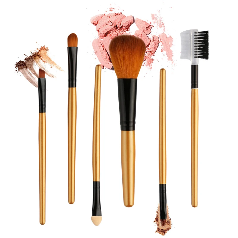 

6Pcs/set Champagne Makeup Brush Beauty Tools Professional Makeup Brushes Set Powder Foundation Eyeshadow Make Up Brushes