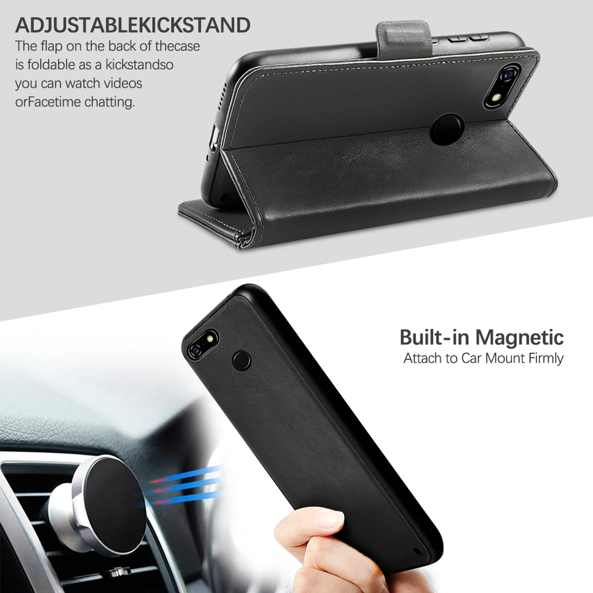 

For Google Pixel 3A XL Case Detachable PU Leather Flip Stand Magnetic Wallet Case For Google Pixel 3A 3AXL Case Rotate Card Slot
