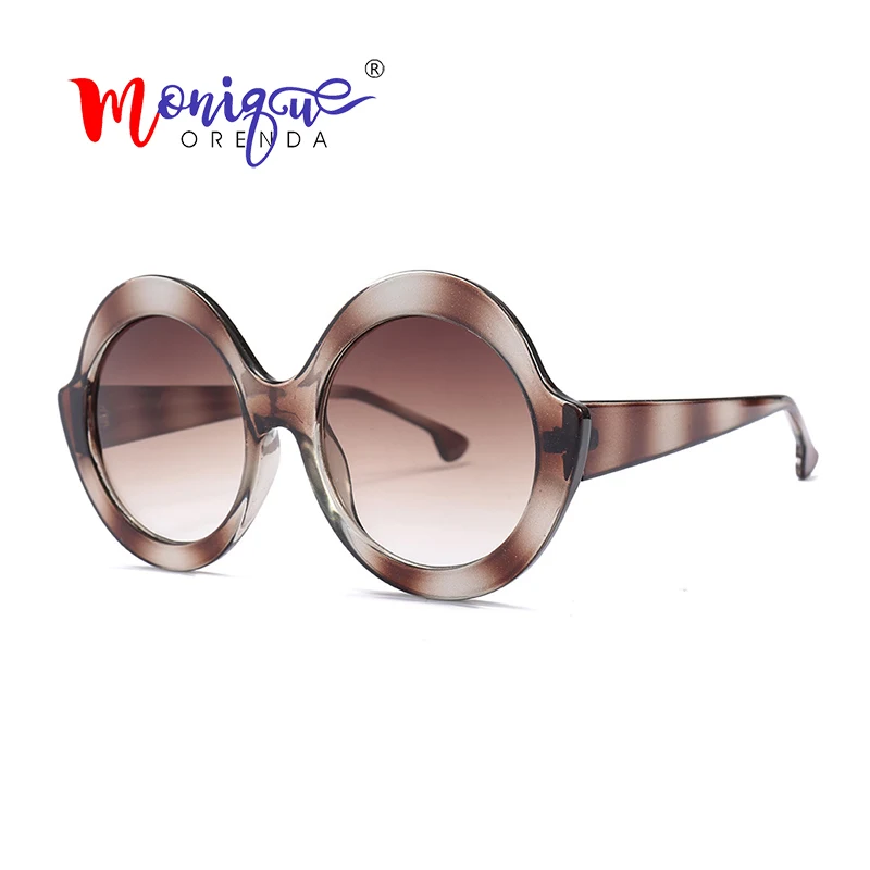 

2019 New Round Elegant Brand Designer Sunglasses Women Sexy Gradient Sun Glasses Lady Transparent Multicolor Oversized Eyewear