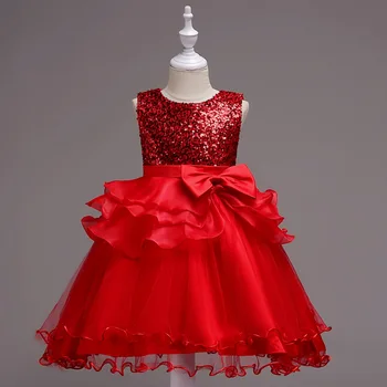 

Baby Girls Party Wedding Dresses for Girl festival Christmas Children Bow Princess dress Kids Clothing 3 4 5 6 8 9 10 11 12 Year