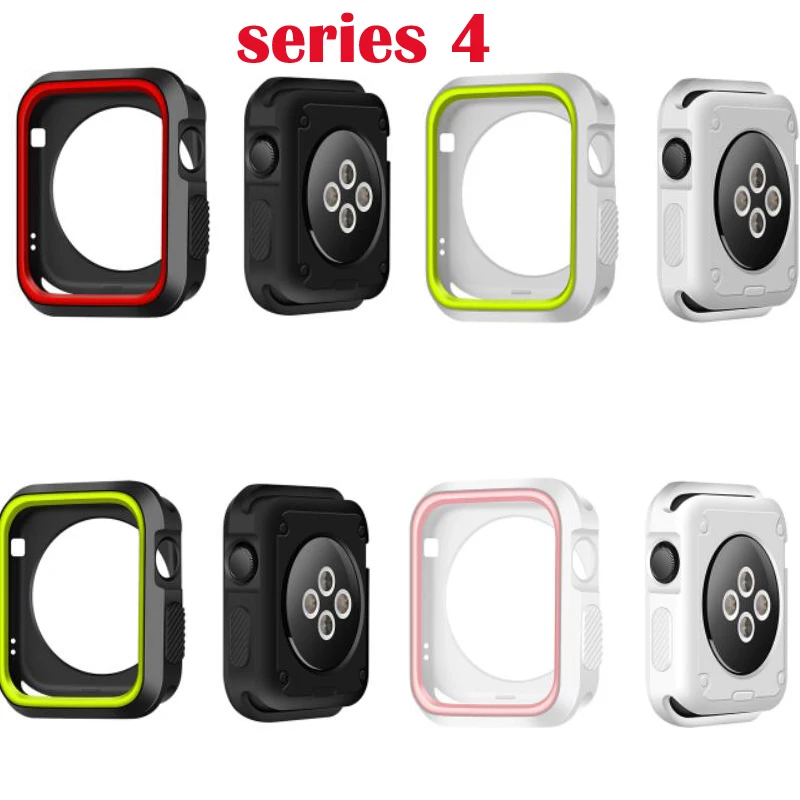 silicone cover for apple watch case 42mm 38mm 40mm 44mm sport band full frame rubber soft cover for iwatch 4/3/2/1 back case