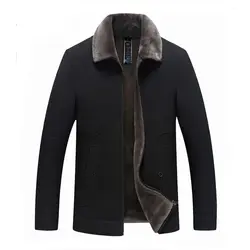 Новая зимняя куртка для папы плюс бархатная Толстая мужская куртка среднего возраста теплое пальто осень-зима мужская одежда 2019
