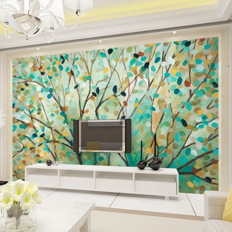 European-Oil-Painting-Wall-Mural-Cartoon-Flowers-Tree-Photo-Wallpaper-For-Kids-Custom-Wall-paper-Boys (1)