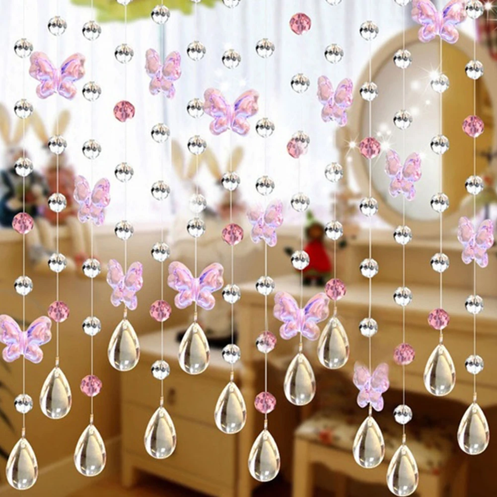 New 1 meters Glass Crystal Beads Curtain Butterfly Water Droplets Shaped Wedding Curtain Bead Home Decor Pendant Living Room New 1 meters Glass Crystal Beads Curtain Butterfly Water Droplets Shaped Wedding Curtain Bead Home Decor Pendant Living Room