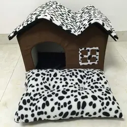 Собака Cat House творческий двойной топ Складной бытовки Кровати мягкие теплые зимние диван Корзина Подушка для средних щенок собака палатка