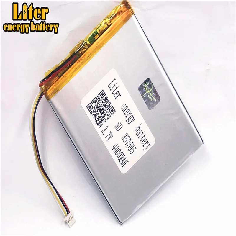 

1.0MM 4pin connector 357595 4000mah 3.7V polymer rechargeable battery lithium polymer battery for Tablet PC Battery