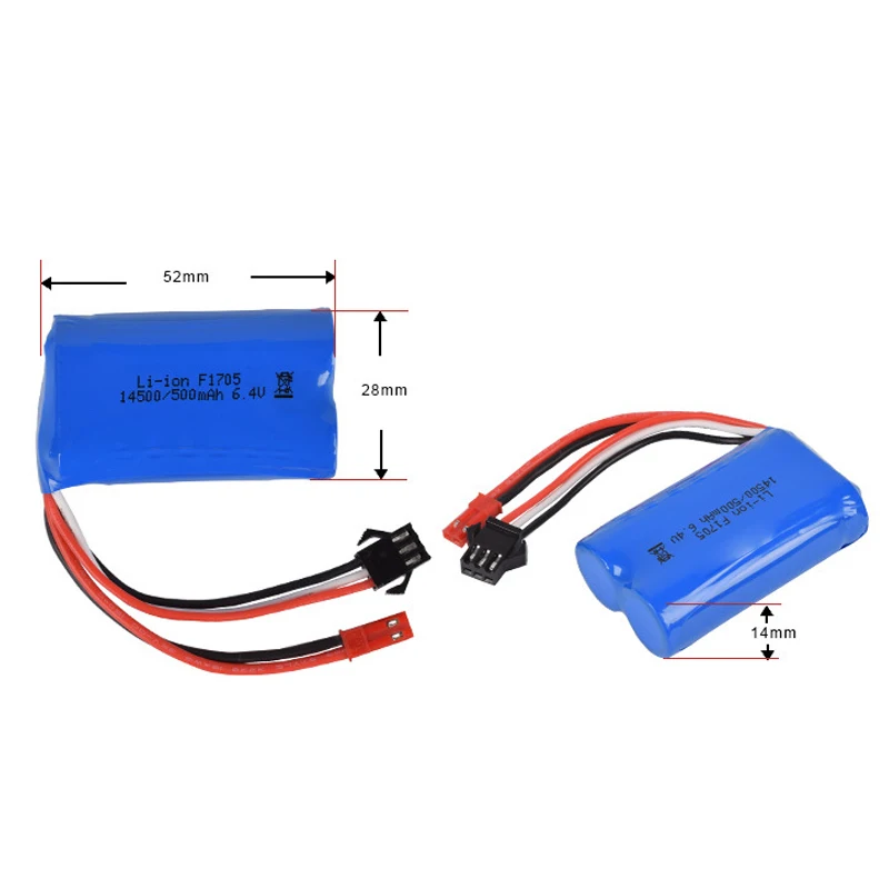 6 4 v 500mah 15C 14500 литий ионная батарея батареи для радиоуправляемых игрушек SM 2P JST EL L6.2