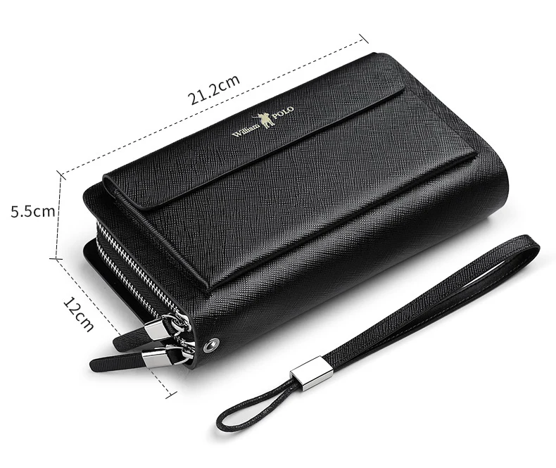 Men Clutch Bag Wallet Leather Strap Flap Clutches with 21 Card Holder Elegant Handy Wallet For Male 312