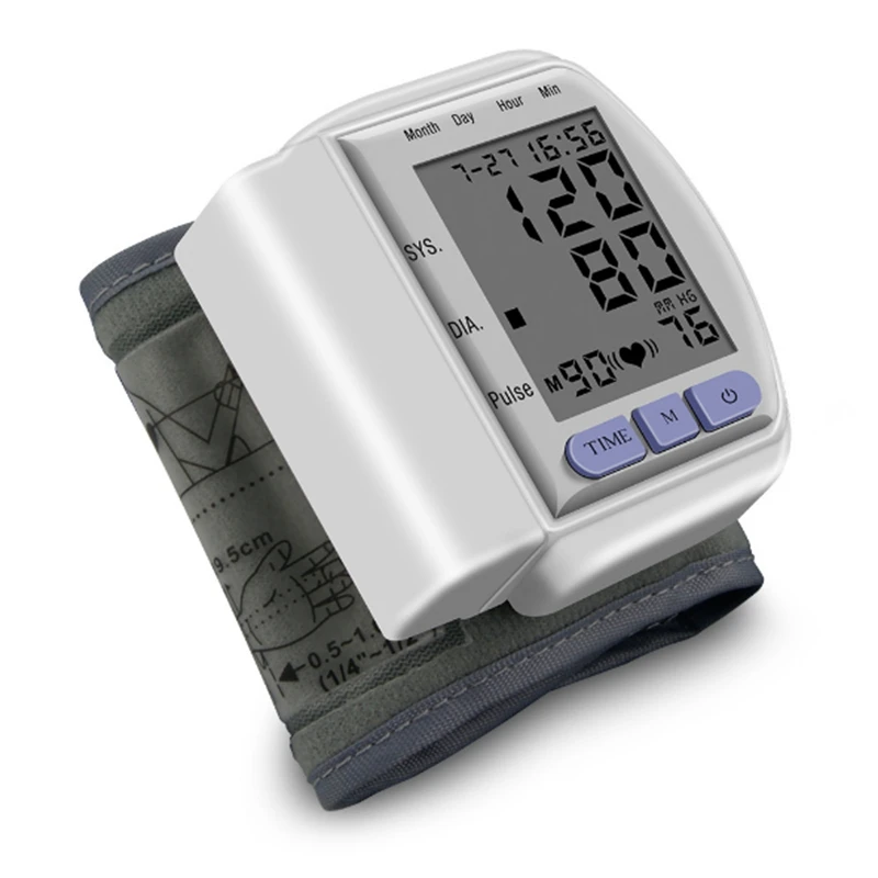 

Wrist Electric Sphygmomanometer Blood Pressure Monitor Automatic Watch Heart Beat Measurement Machine Digital LCD Display MP0114