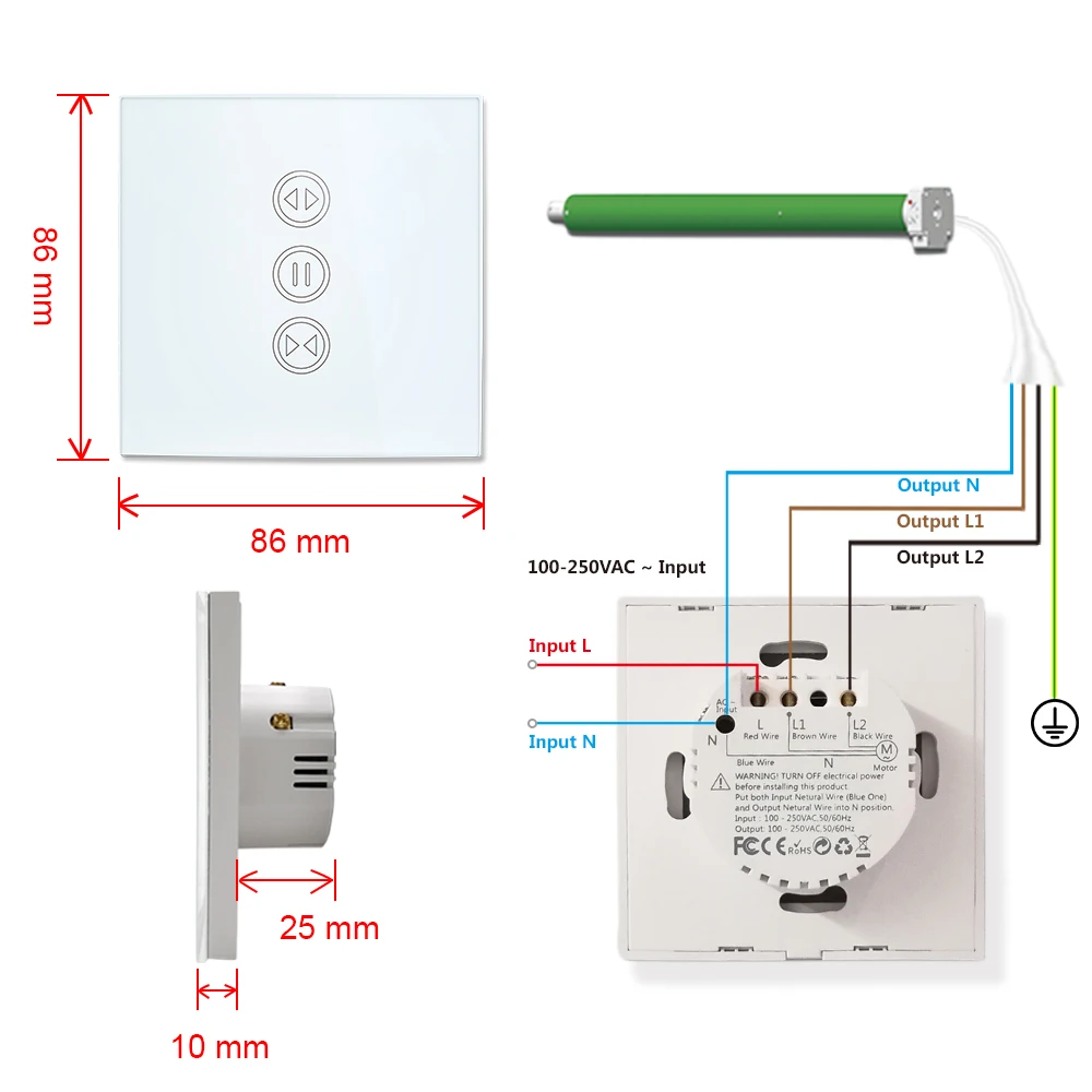 Interruptor de cortina WiFi Tuya Smart Life NUEVO para persianas Persiana  enrollable Motor eléctrico Google Home Alexa Echo Control de voz Smart  Home,WiFi Curtain Switch