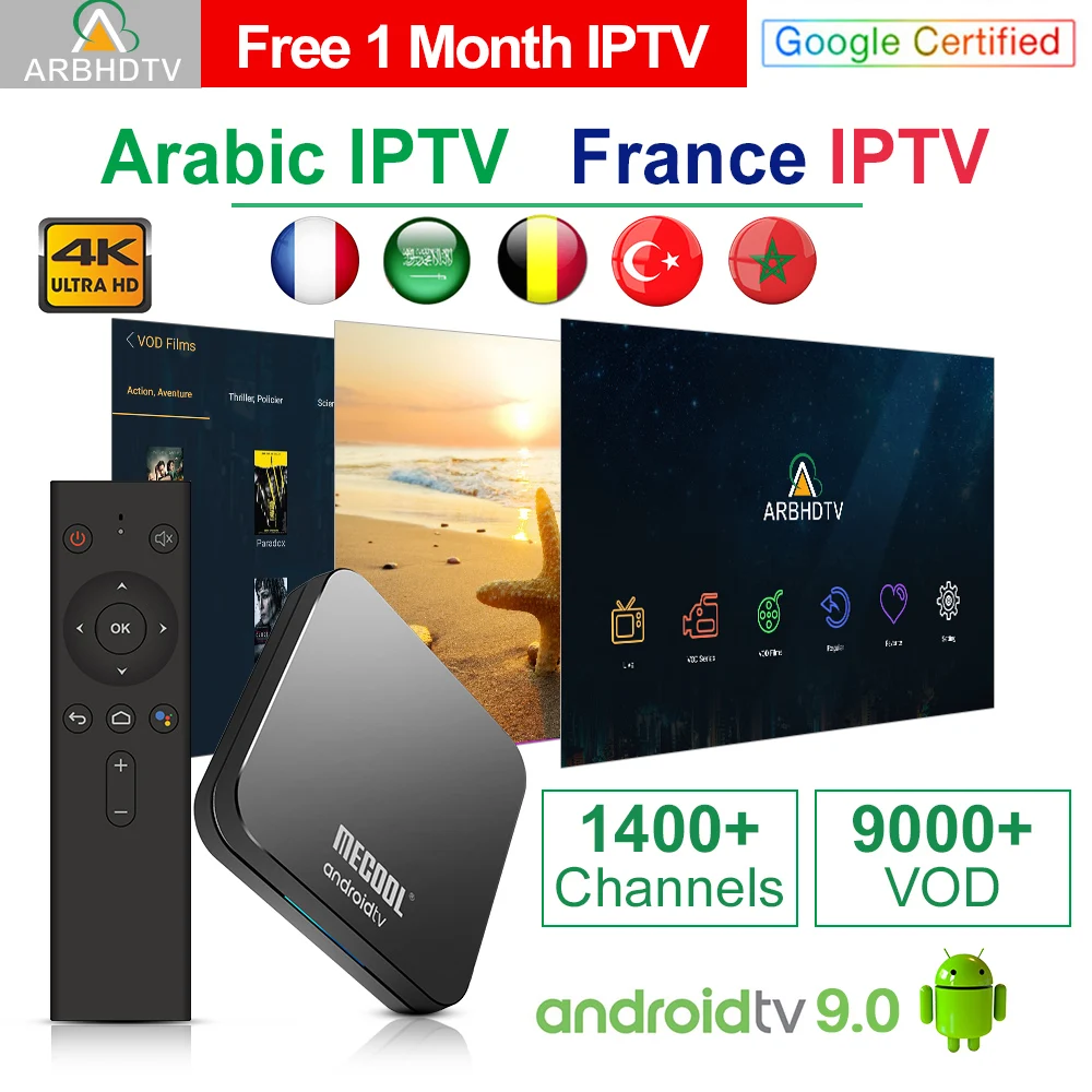 

French IPTV Subscription KM9 Pro Android TV 9.0 4K TV Box Google Certified IPTV France Arabic Morocco Belgium Turkey Netherlands