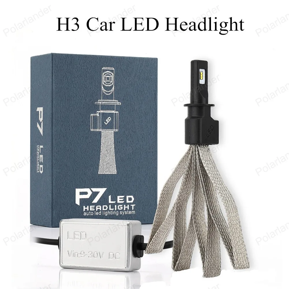 

2 pcs 60W 3200LM 6000K COB LED car headlight P7 H3 led headlights car LED headlight Auto headlamp bulbs for buick free shipping