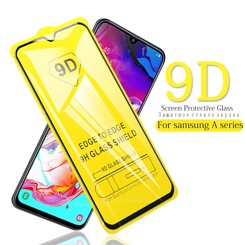 9D полное клеевое покрытие для samsung a40 закаленное стекло a50 a30 a20 a10 защита экрана