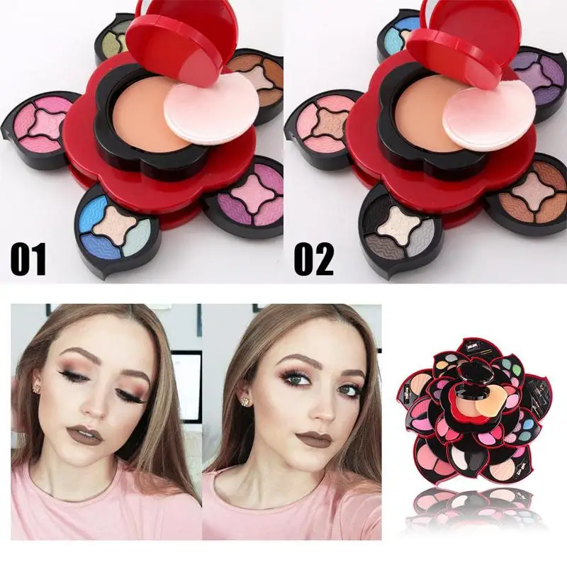 

Learnever Plum Flower Rotating Eye Shadow Pallete Large Plum Blossom Makeup Tools Set Eyeshadow Box Cosmetic Case Makeup Set
