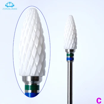 

Electric ceramic nail drill bits manicure pedicure, remove gel varnish electric manicure machine white nail drill bits