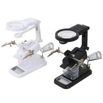 

3X 4.5X 25X Welding Magnifying Glass Desktop Magnifier Hand Loupe Illuminated Magnifier Soldering Iron Repair Mgnifying Tools