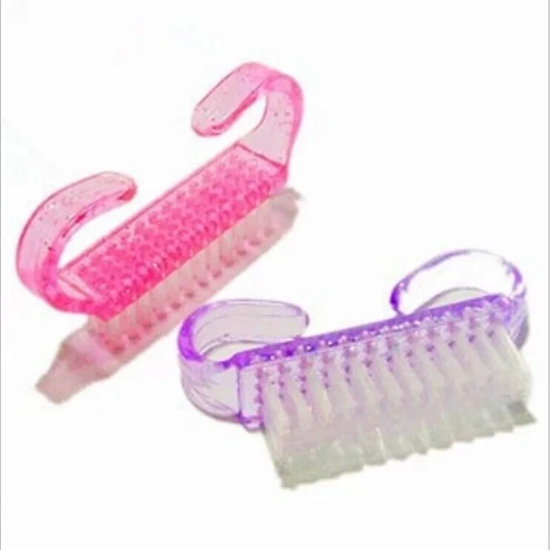 Plastic cute Nail Art Cleaning Brush Finger Nail Care Dust Clean Handle