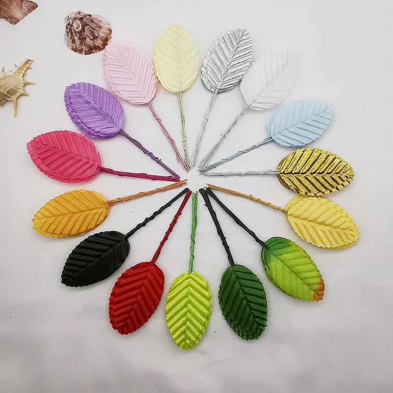 

30pcs Mini Nylon Silk Leaf-shaped Leaves Artificial Flower For Wedding Decoration DIY Wreath Gift Scrapbooking Craft Fake Flower