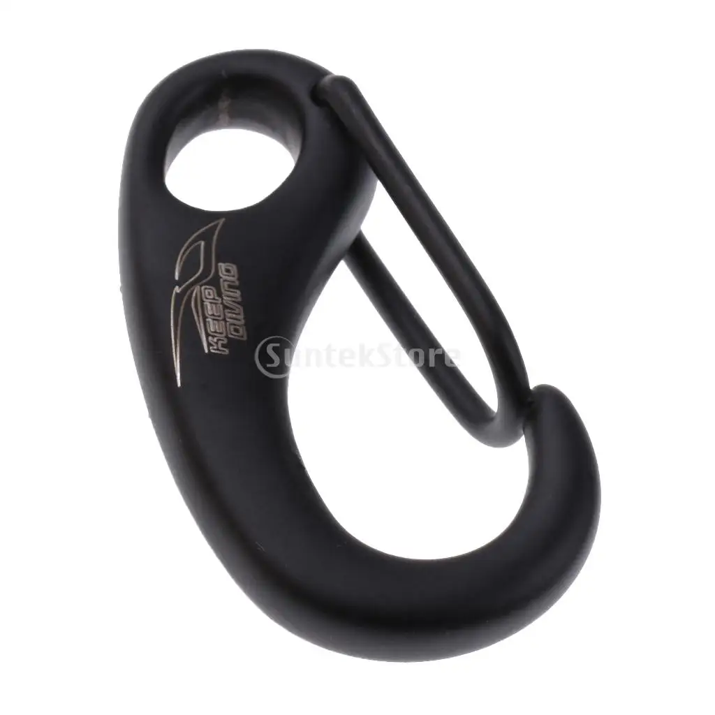 Scuba Diving 50mm 70mm 316 Stainless Steel Egg Shape Quick Link Carabiner Snap Hook Buckle Black Metal Clip