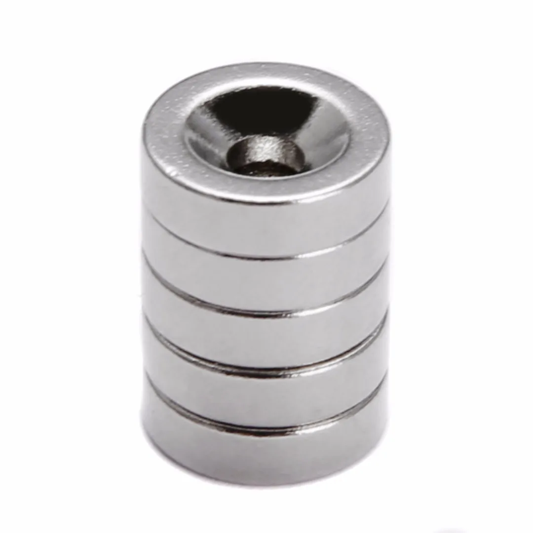 

5pcs 10x3mm Countersunk Neodymium Magnet Ring Hole 3mm Small Round N35 Permanent Strong Powerful Magnetic Disc