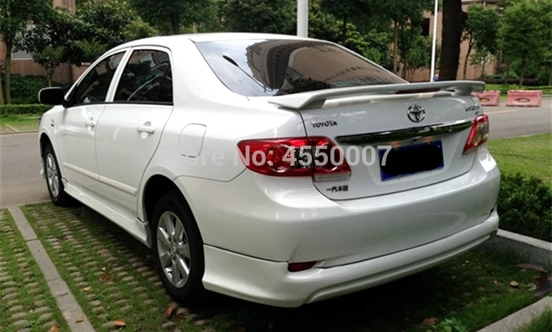 Для Toyota Corolla 2007 2008 2009 2010 2011 2012 2013 багажник спойлер ABS Материал заднее крыло автомобиля со светодиодным светильник