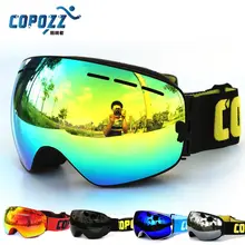 COPOZZ Профессиональный сноуборд Анти-Туман Лыжные очки двойные линзы UV400 большие очки лыжные Мужские Женские снегоходные очки