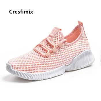 

Cresfimix Vrouwenschoenen Women White Comfortable Anti Skid Shoes Lady Pink Soft Breathable Shoes Height Increased Shoes B5089
