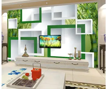 

wallpaper for 3d Bamboo three - dimensional lattice TV wall decoration painting Home Decoration