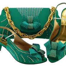 Новое поступление; итальянский комплект из туфель и сумочки со стразами; модная обувь с сумочкой в комплекте; женская свадебная обувь в нигерийском стиле; MM1077