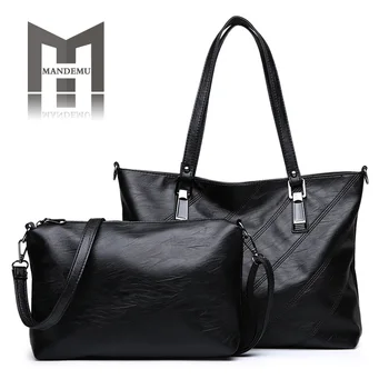 

Vintage Large Capacity Women Handbags Soft Casual Totes Lady Composite Shoulder Bags Hot Selling Female Messenger Bag Purses