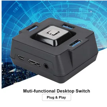 

USB 3.0 desktop switch USB 3.0 HUB Plug and play computer the Multi-Function Usb3.0 PC Audio With Sound Card 3 in 1 Adapter Dock