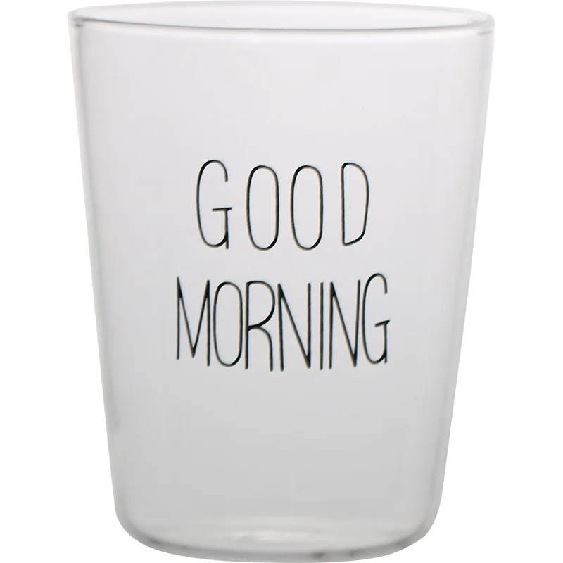 Стекло Good Morning черный белый креативный молочная чашка для завтрака термостойкая посуда