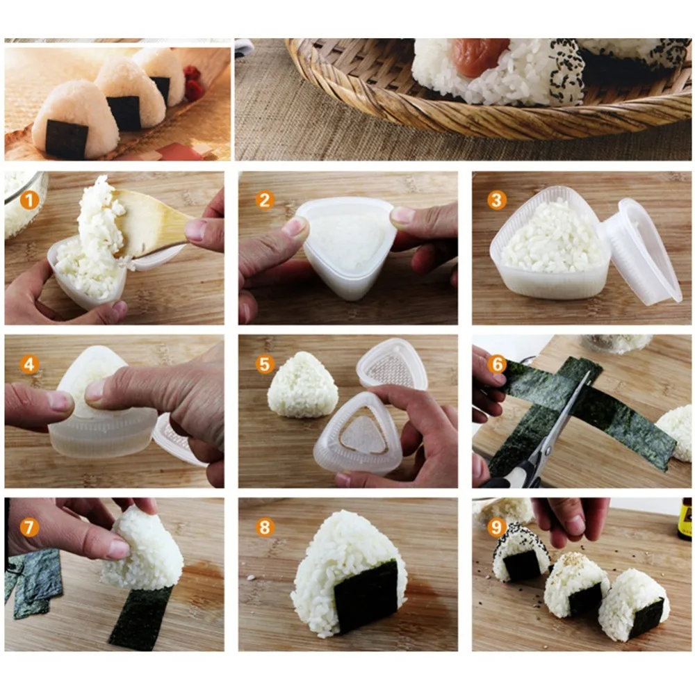 2 шт./лот сделай сам форма для суши Onigiri рисовый шар пищевой пресс треугольная