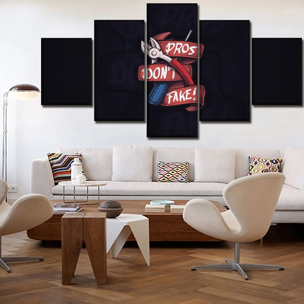 

Canvas Painting Wall Art Modular Picture 5 Pieces Game Counter-Strike Global Offensive Iron Clamp Poster Home Decor Framework